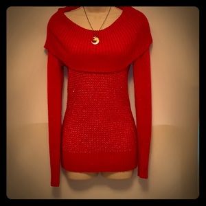Cute red (sparkly) sweater